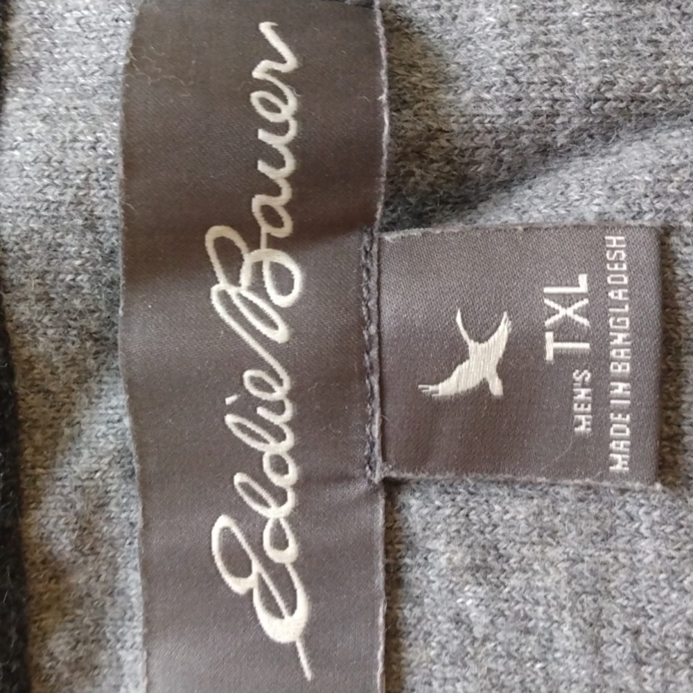 Eddie Bauer TXL Beige/Cream Cotton Crewneck Sweater - Picture 7 of 11